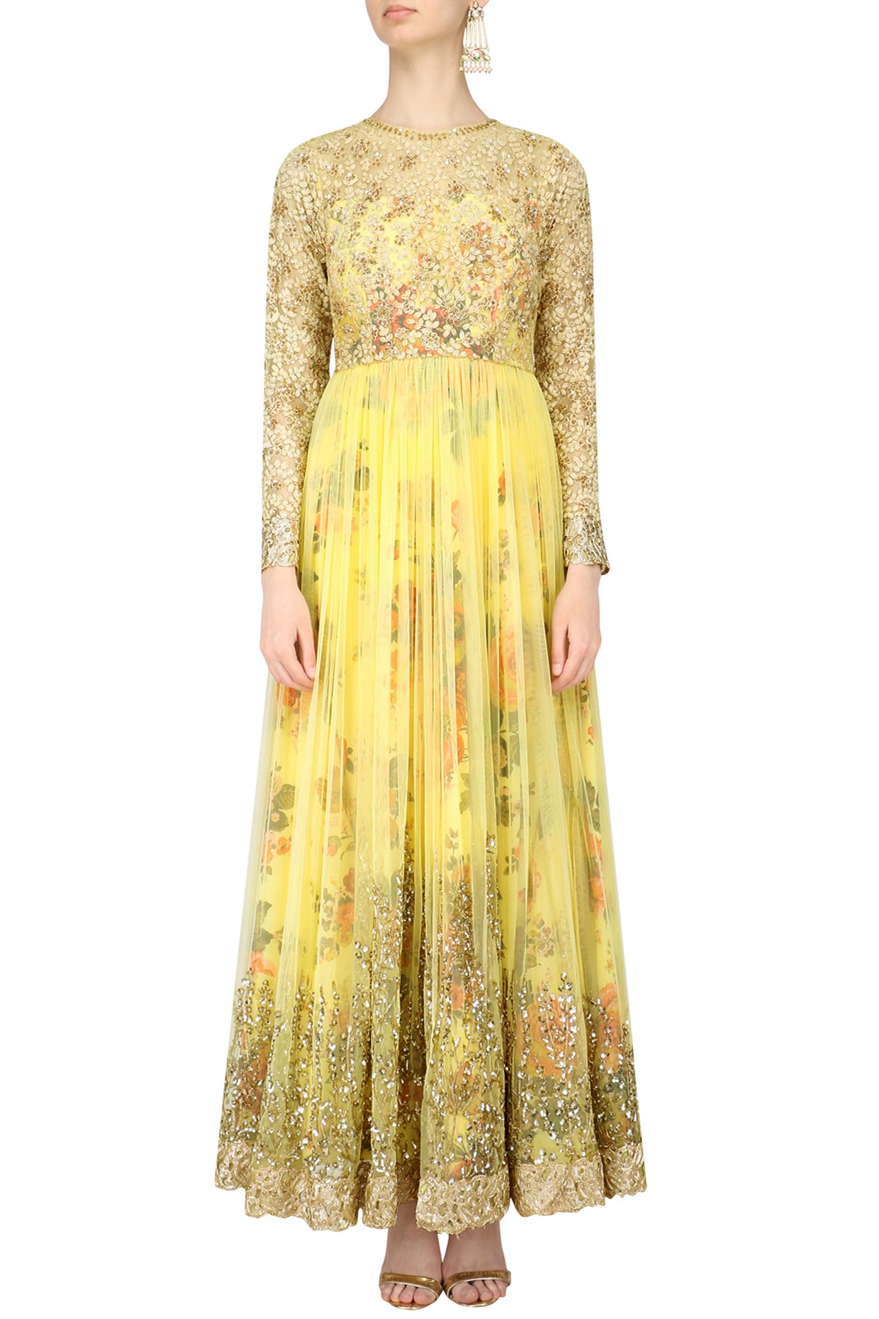 floral anarkali gown