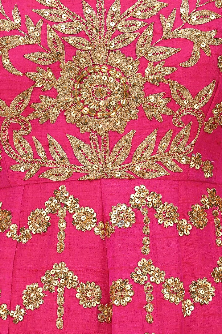 Magenta and beige embroidered anarkali available only at Pernia's Pop Up Shop.