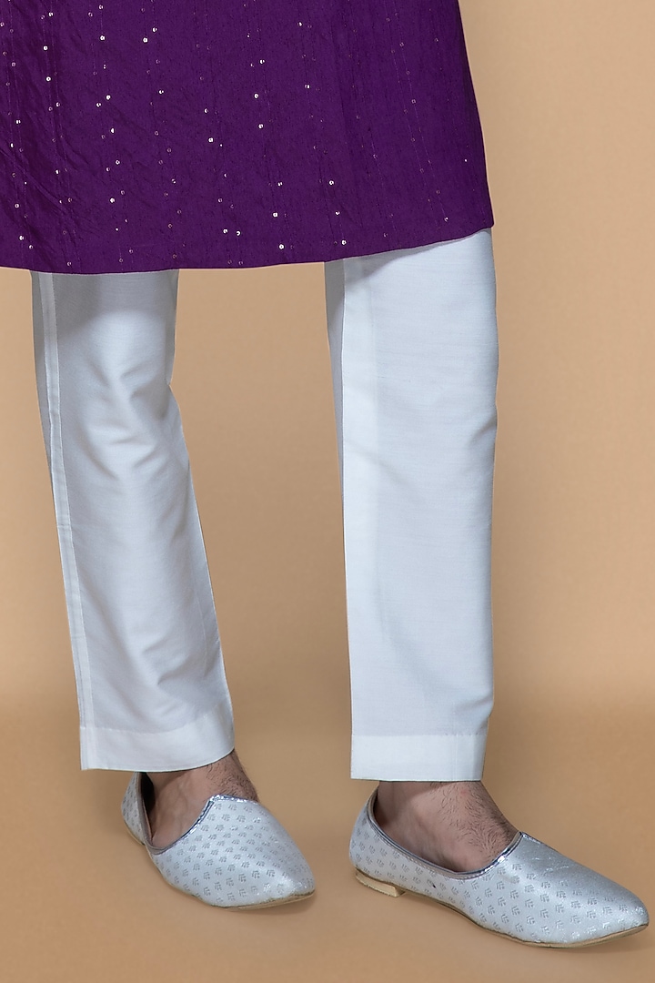 Deep Purple Modal & Chanderi Brocade Embroidered Wedding Indowestern Set by Sanjev Marwaaha Men at Pernia's Pop Up Shop