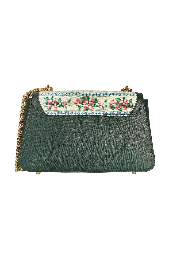 Forest Green Saffiano Leather Sling Bag by The Leather Garden at Pernia's Pop Up Shop