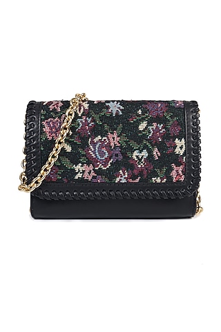 Black Leather Crossbody Shoulder Bag by The Leather Garden