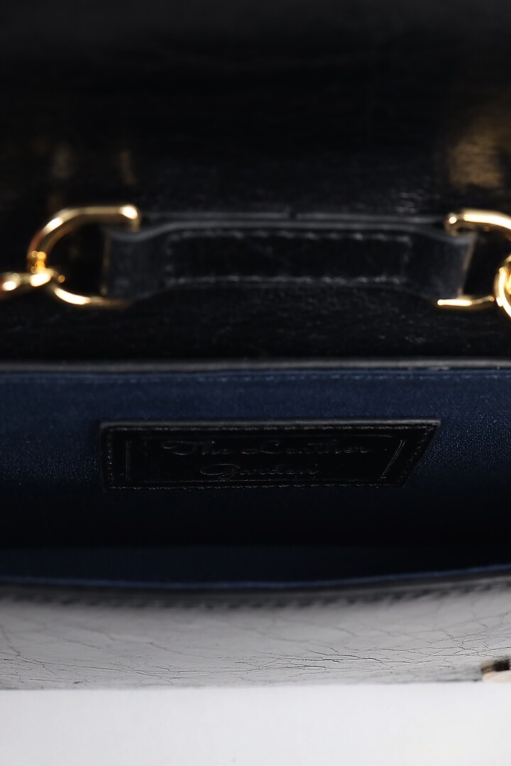 Black Embroidered Belt Bag by The Leather Garden at Pernia's Pop Up Shop