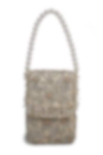 Off White Beads Embroidered Potli Bag by The Leather Garden