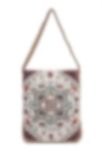 Multi Colored Dabka Embroidered Handbag by The Leather Garden at Pernia's Pop Up Shop