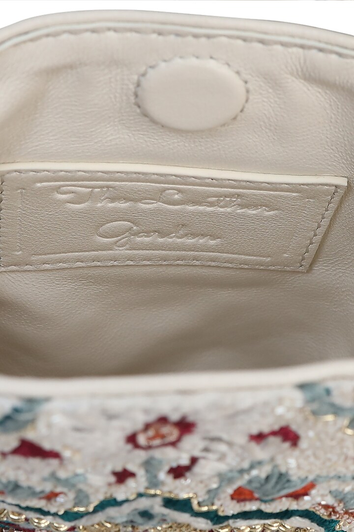 Multi Colored Dabka Embroidered Handbag by The Leather Garden at Pernia's Pop Up Shop