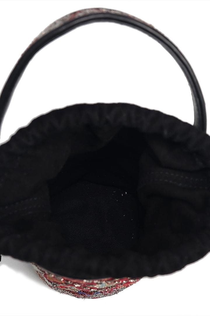 Multi Colored Hand Embroidered Handbag by The Leather Garden at Pernia's Pop Up Shop