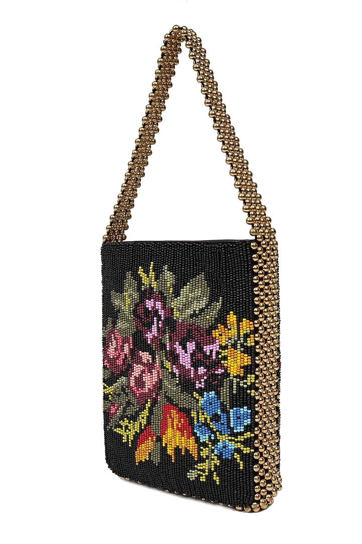 Multi Colored Beads Embroidered Handbag by The Leather Garden at Pernia's Pop Up Shop