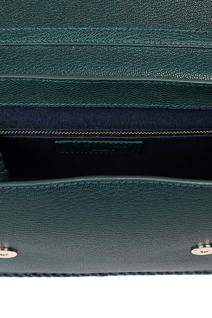 Forest Green Embroidered Crossbody Bag by The Leather Garden at Pernia's Pop Up Shop