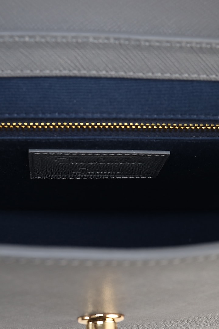 Grey Structured Shoulder Bag by The Leather Garden at Pernia's Pop Up Shop