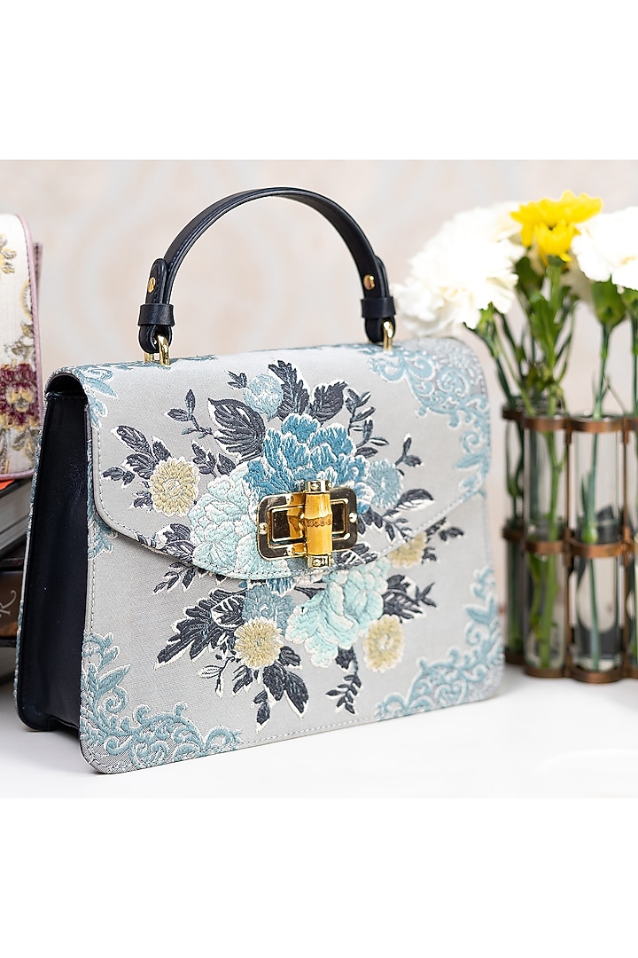 Pigeon Blue Vintage Shoulder Bag by The Leather Garden at Pernia's Pop Up Shop