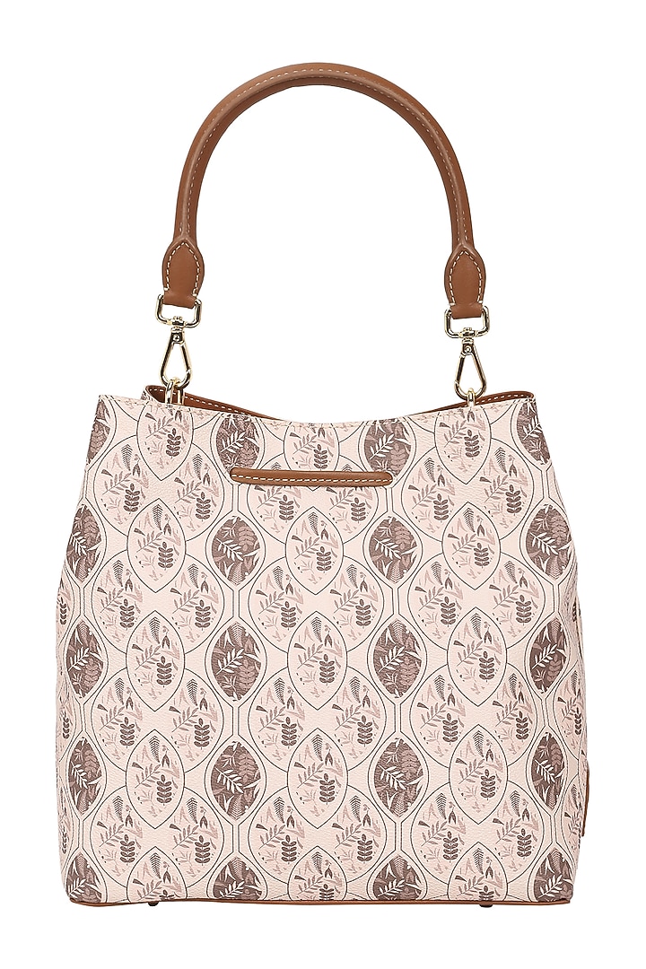 Walnut Jacquard & Leather Bucket Bag by The Leather Garden at Pernia's Pop Up Shop