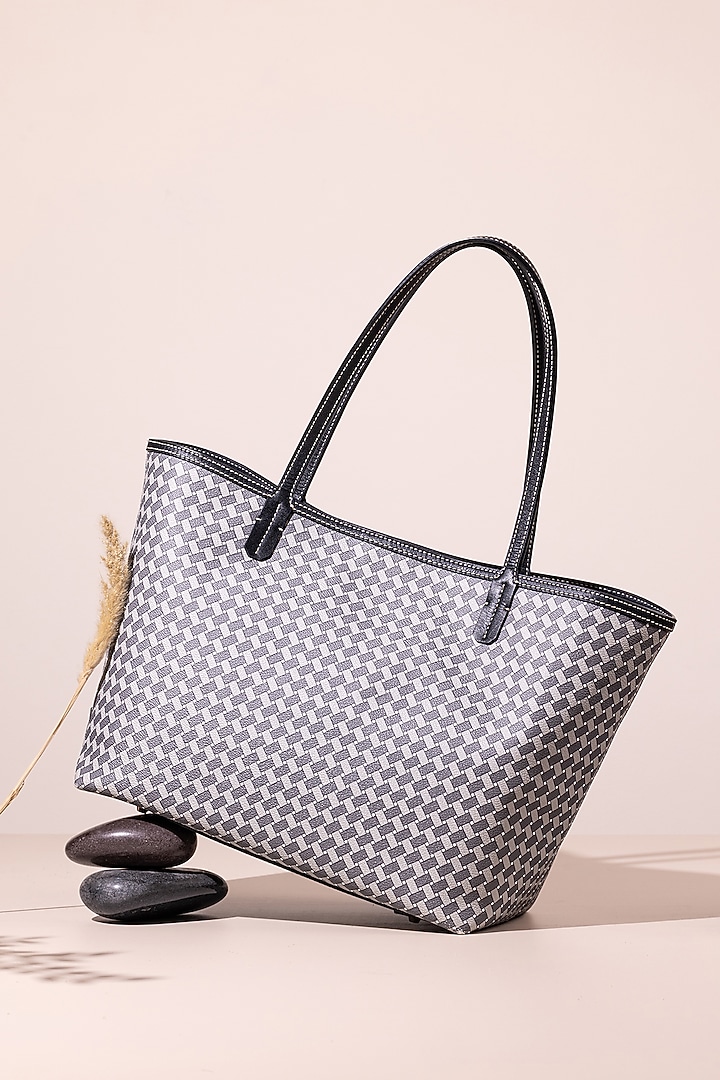 Ash Jacquard & Leather Tote Bag by The Leather Garden at Pernia's Pop Up Shop
