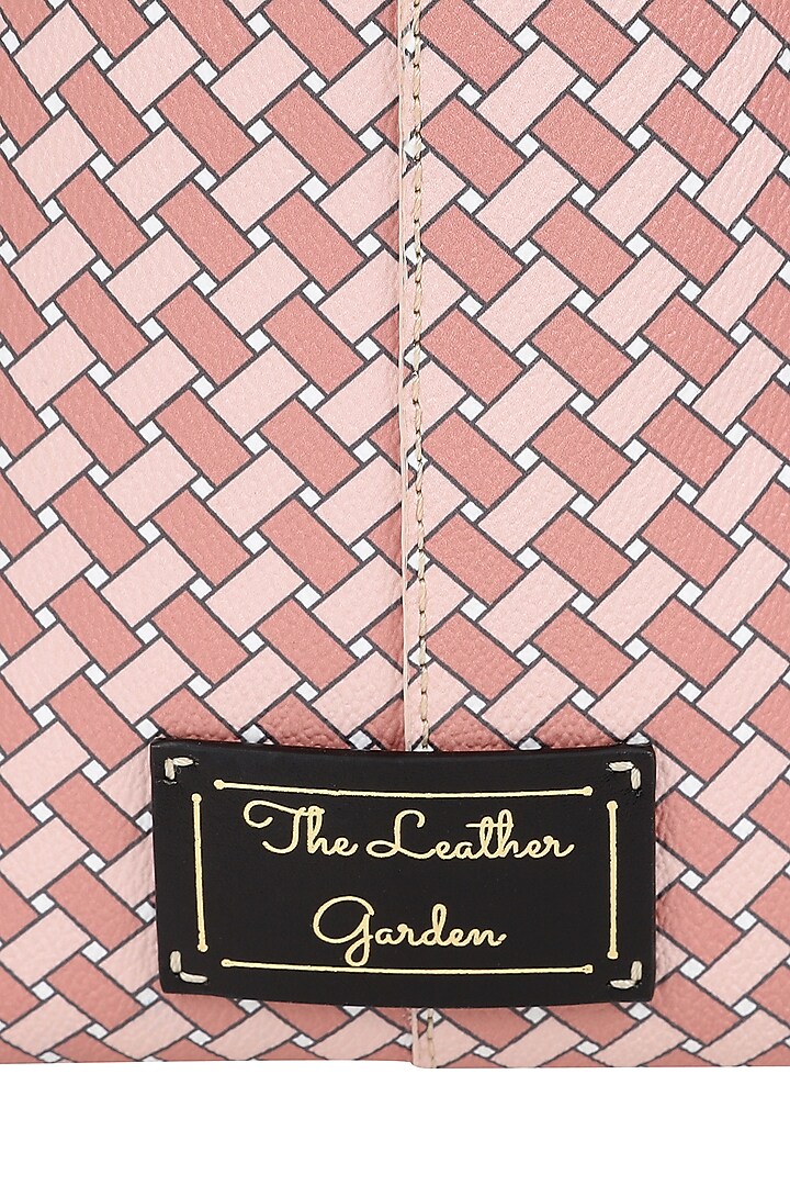 Flamingo Pink Jacquard & Leather Tote Bag by The Leather Garden at Pernia's Pop Up Shop