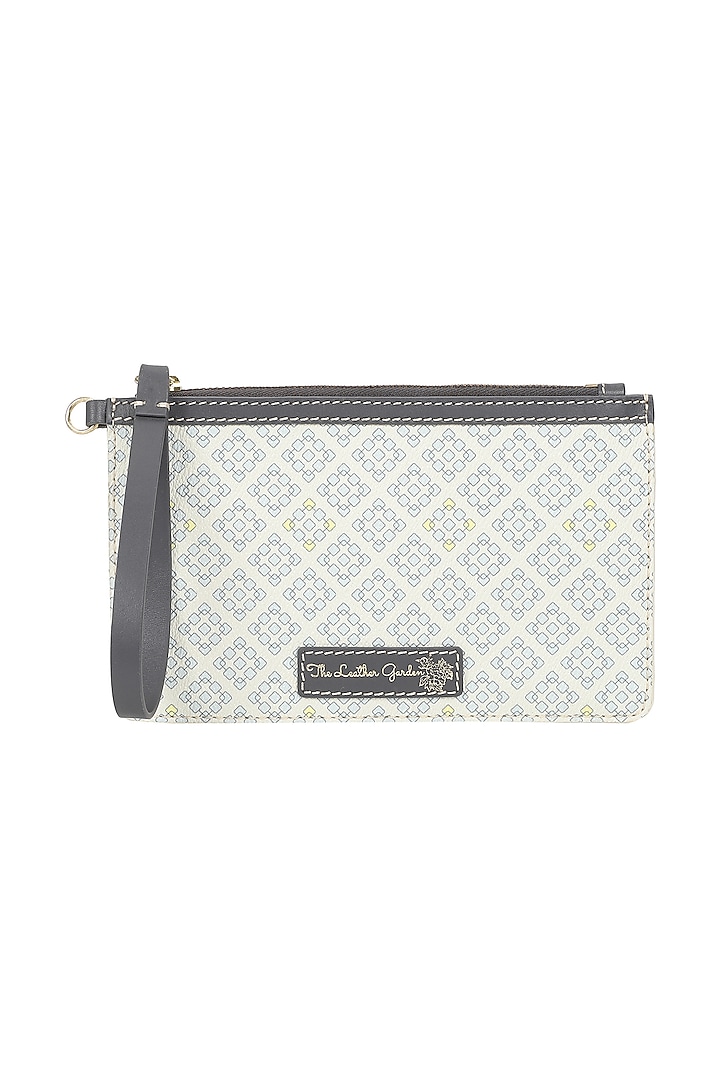 Icy Blue Jacquard & Leather Tote bag by The Leather Garden at Pernia's Pop Up Shop