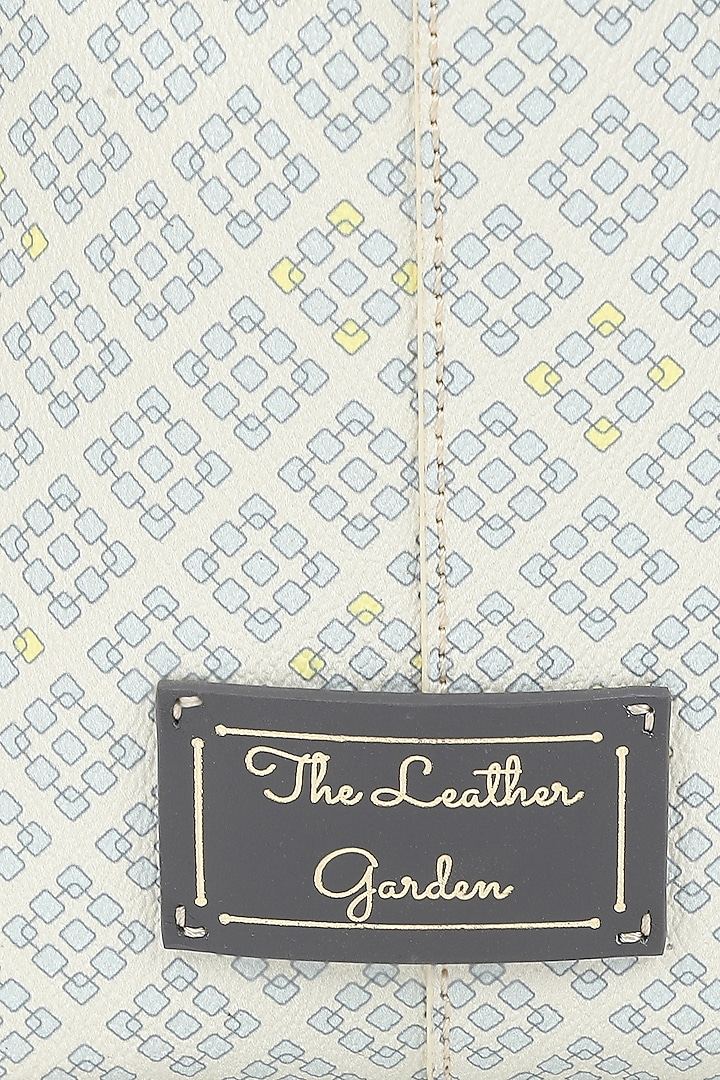 Icy Blue Jacquard & Leather Tote bag by The Leather Garden at Pernia's Pop Up Shop