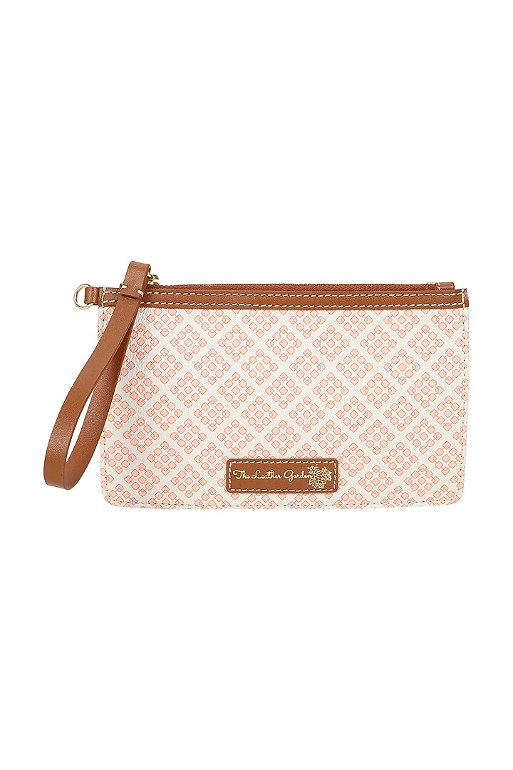 Salmon Jacquard & Leather Tote Bag by The Leather Garden at Pernia's Pop Up Shop
