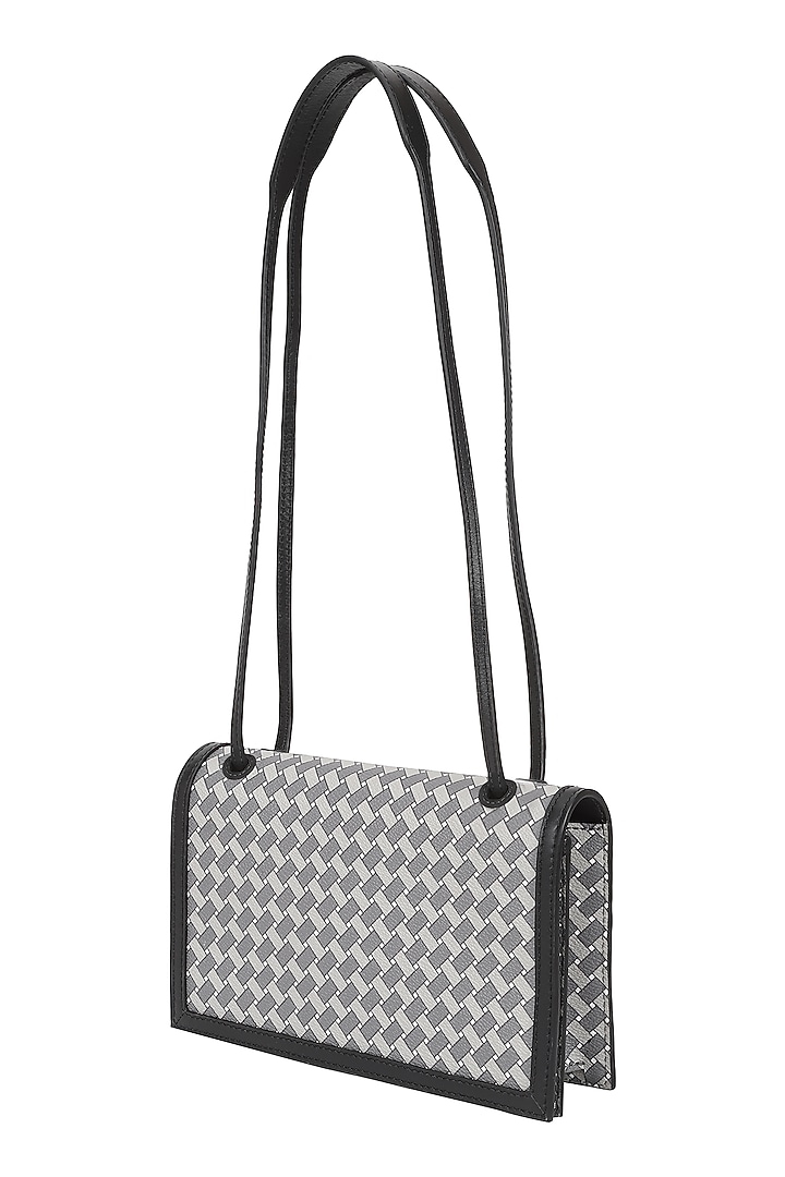 Ash Jacquard & Leather Shoulder Bag by The Leather Garden at Pernia's Pop Up Shop