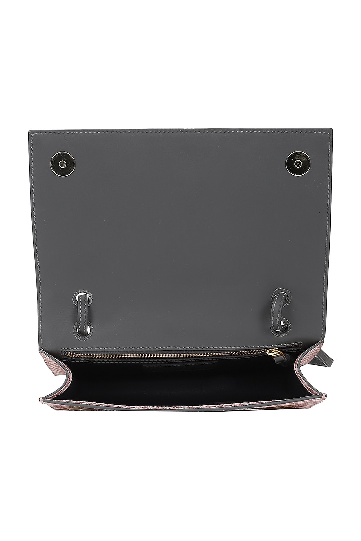 Flamingo Pink Jacquard & Leather Shoulder Bag by The Leather Garden at Pernia's Pop Up Shop