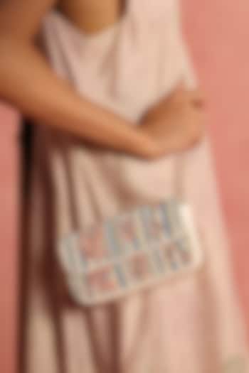 Ivory & Multi-Colored Leather Embroidered Crossbody Bag by The Leather Garden at Pernia's Pop Up Shop