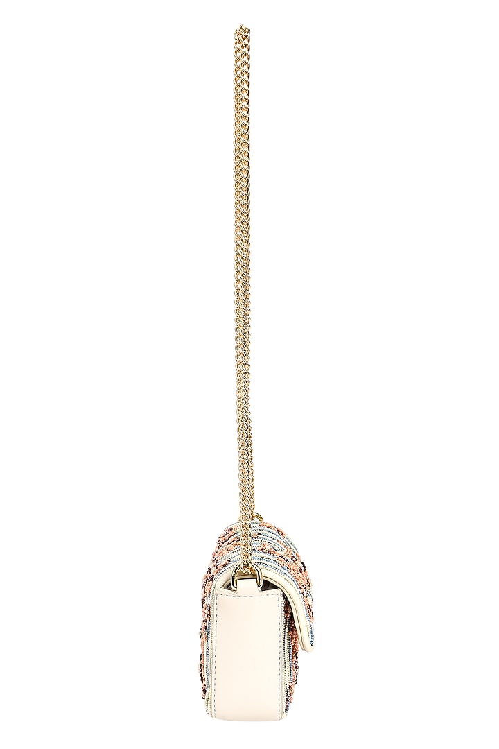 Ivory & Multi-Colored Leather Embroidered Crossbody Bag by The Leather Garden at Pernia's Pop Up Shop
