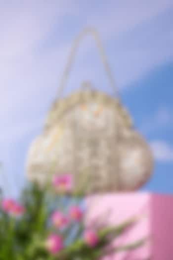 Gold Satin Embroidered Potli by The Leather Garden at Pernia's Pop Up Shop