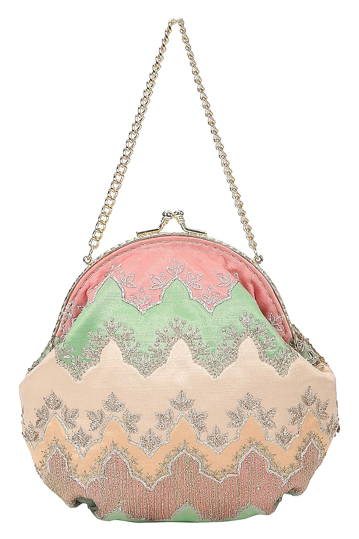 Multi-Colored Satin Embroidered Potli by The Leather Garden at Pernia's Pop Up Shop