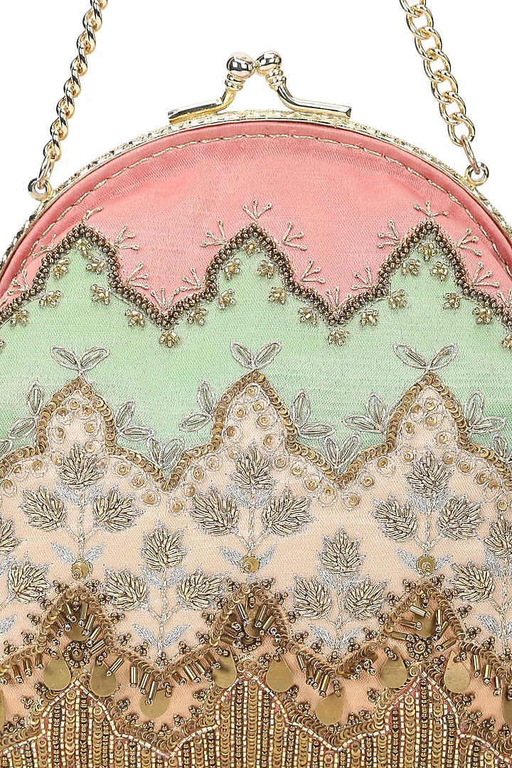 Multi-Colored Satin Embroidered Potli by The Leather Garden at Pernia's Pop Up Shop