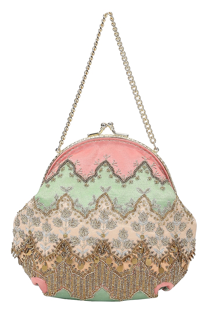 Multi-Colored Satin Embroidered Potli by The Leather Garden at Pernia's Pop Up Shop