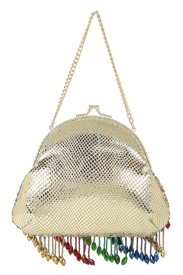 Multi-Colored Leather Tassel Embroidered Polti by The Leather Garden at Pernia's Pop Up Shop