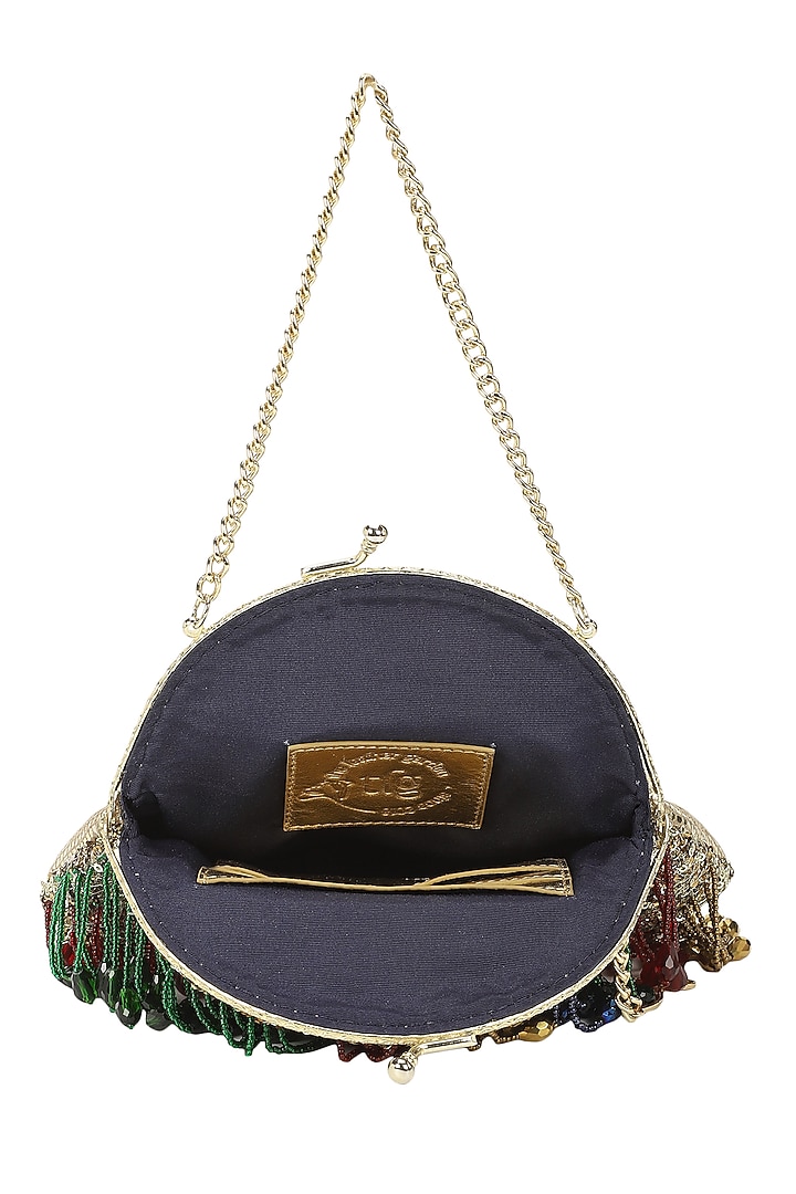 Multi-Colored Leather Tassel Embroidered Polti by The Leather Garden at Pernia's Pop Up Shop