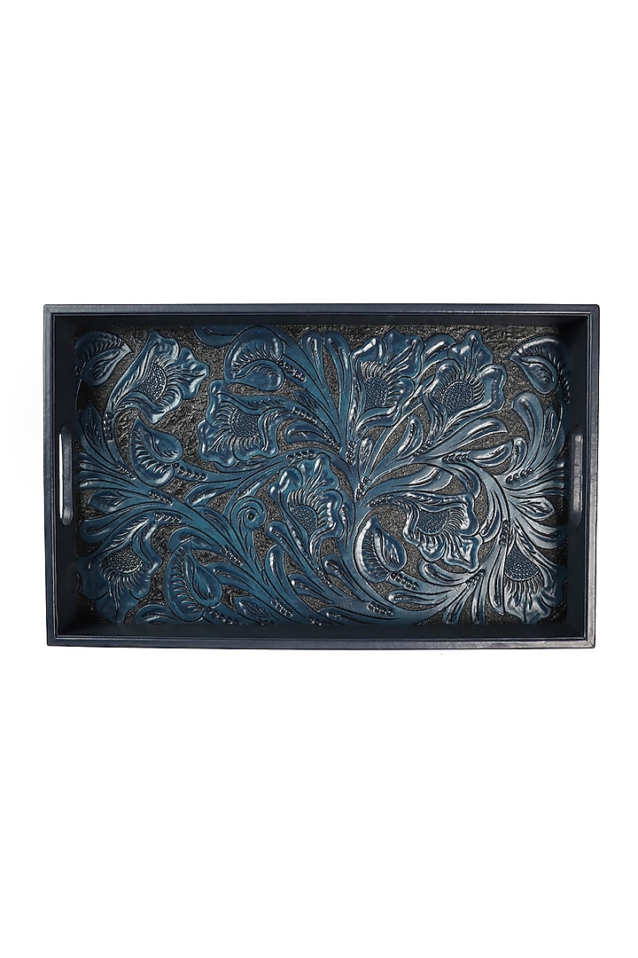 Indigo Leather Handcrafted Tray by The Leather Garden Home & Living at Pernia's Pop Up Shop