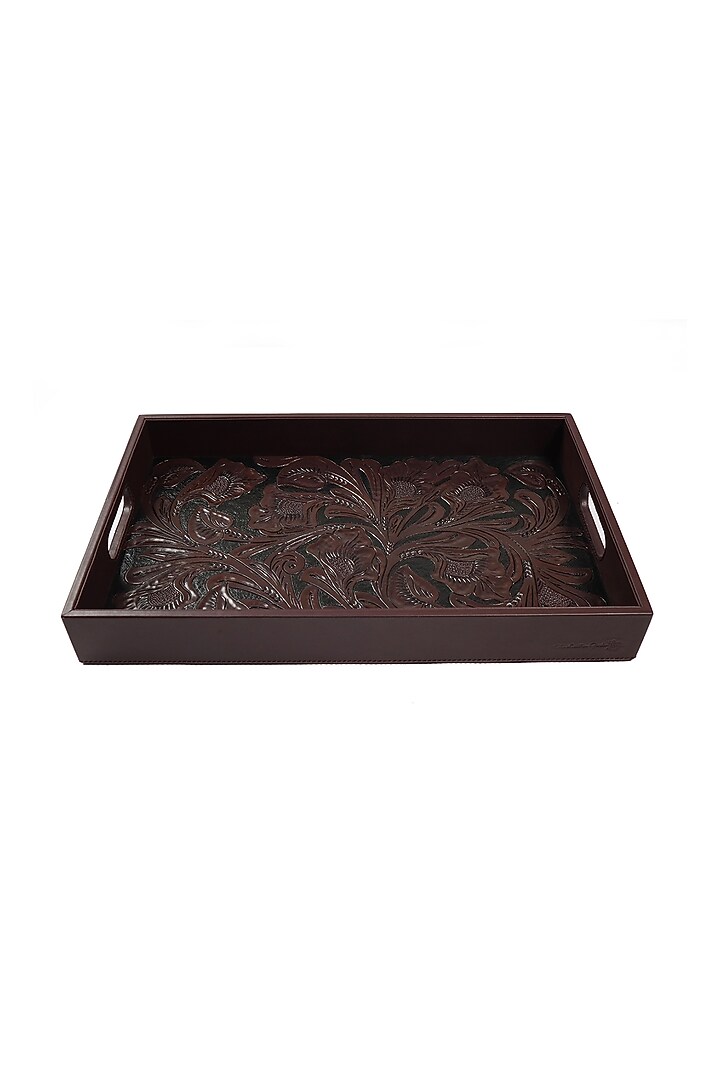 Blue Leather Handcrafted Tray by The Leather Garden Home & Living at Pernia's Pop Up Shop