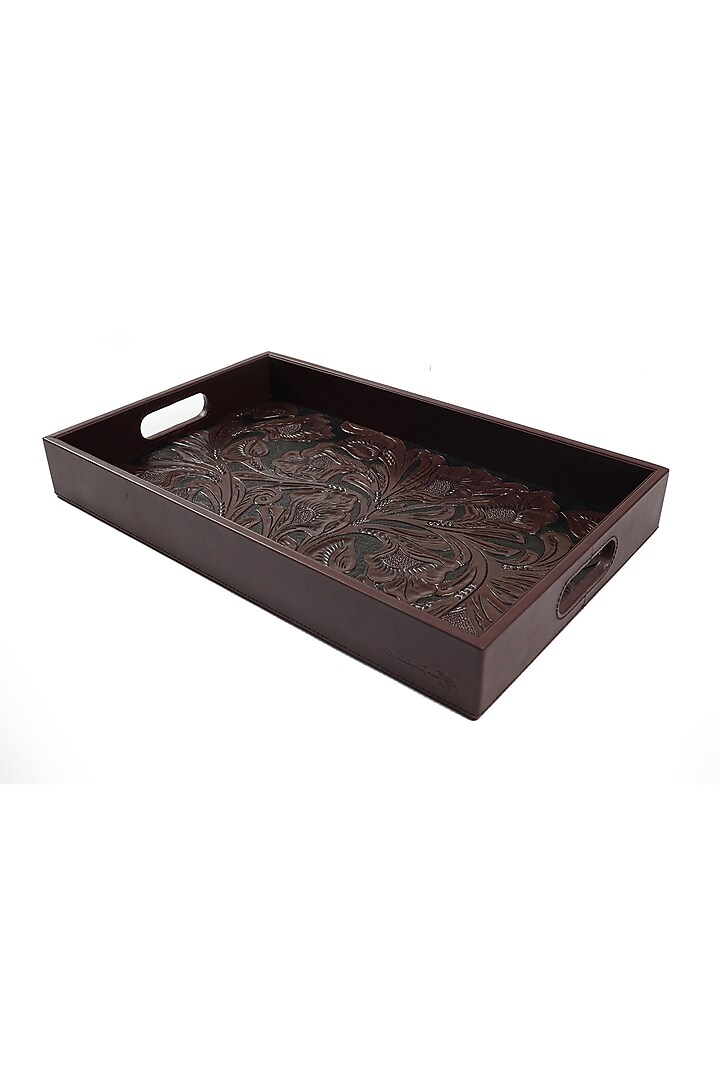 Blue Leather Handcrafted Tray by The Leather Garden Home & Living at Pernia's Pop Up Shop