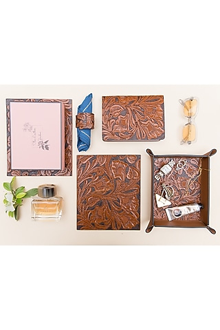 Whiskey Leather Trivet by The Leather Garden Home & Living