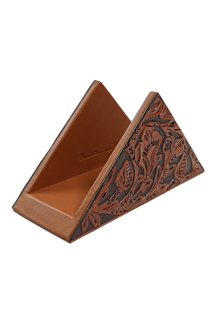 Brown Leather Handcrafted Napkin Holder by The Leather Garden Home & Living at Pernia's Pop Up Shop