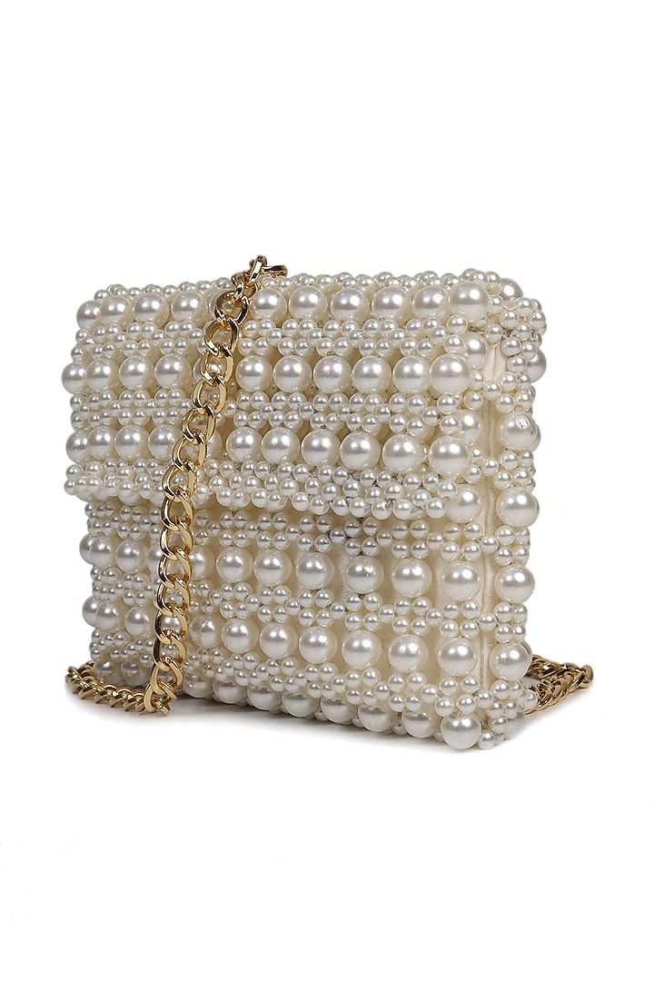 Off White Embroidered Belt Bag by The Leather Garden at Pernia's Pop Up Shop