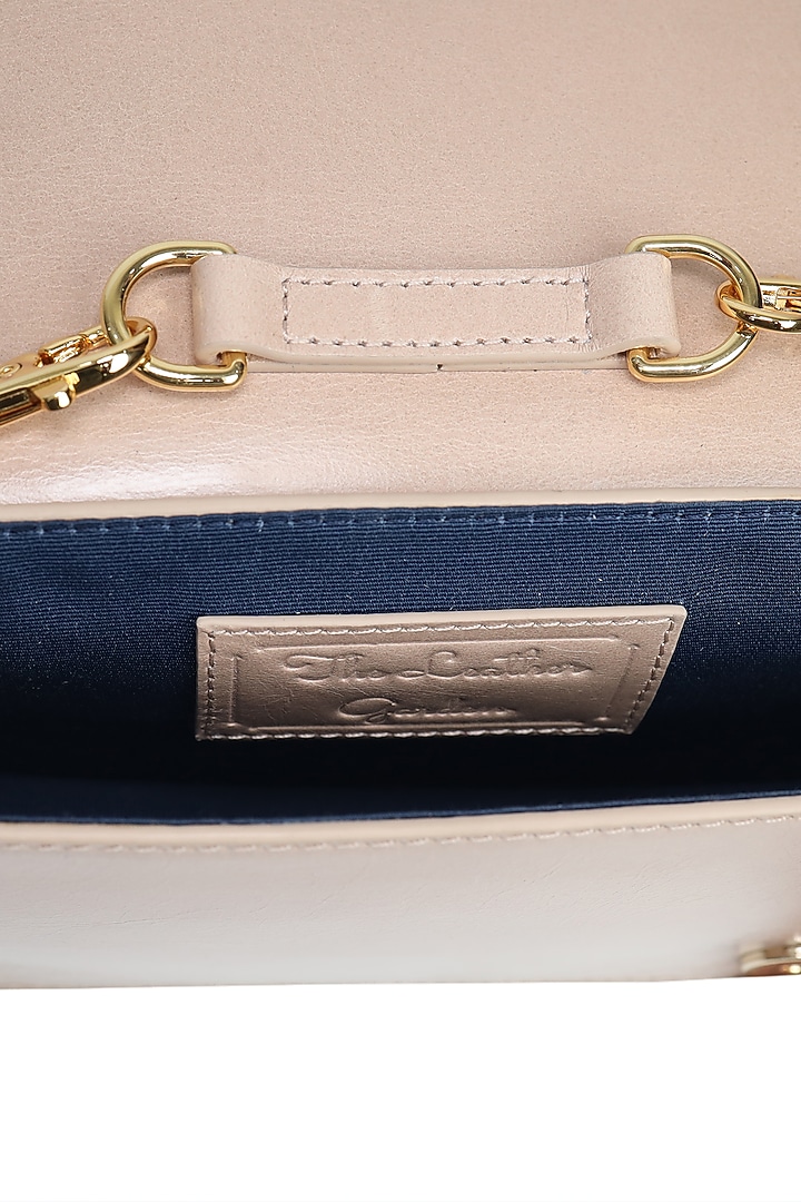 Off White Pearls Embroidered Belt Bag by The Leather Garden at Pernia's Pop Up Shop