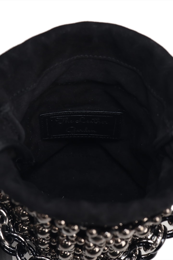 Gunmetal Embroidered Polti Bag by The Leather Garden at Pernia's Pop Up Shop