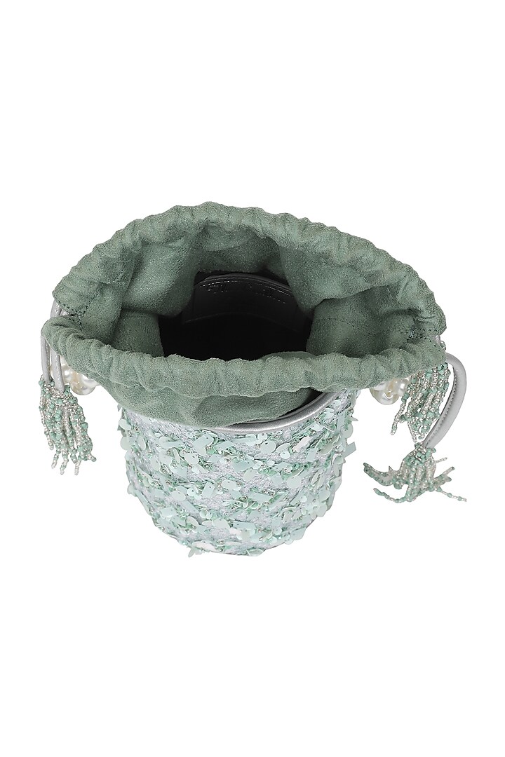 Mint Embellished Potli by The Leather Garden at Pernia's Pop Up Shop
