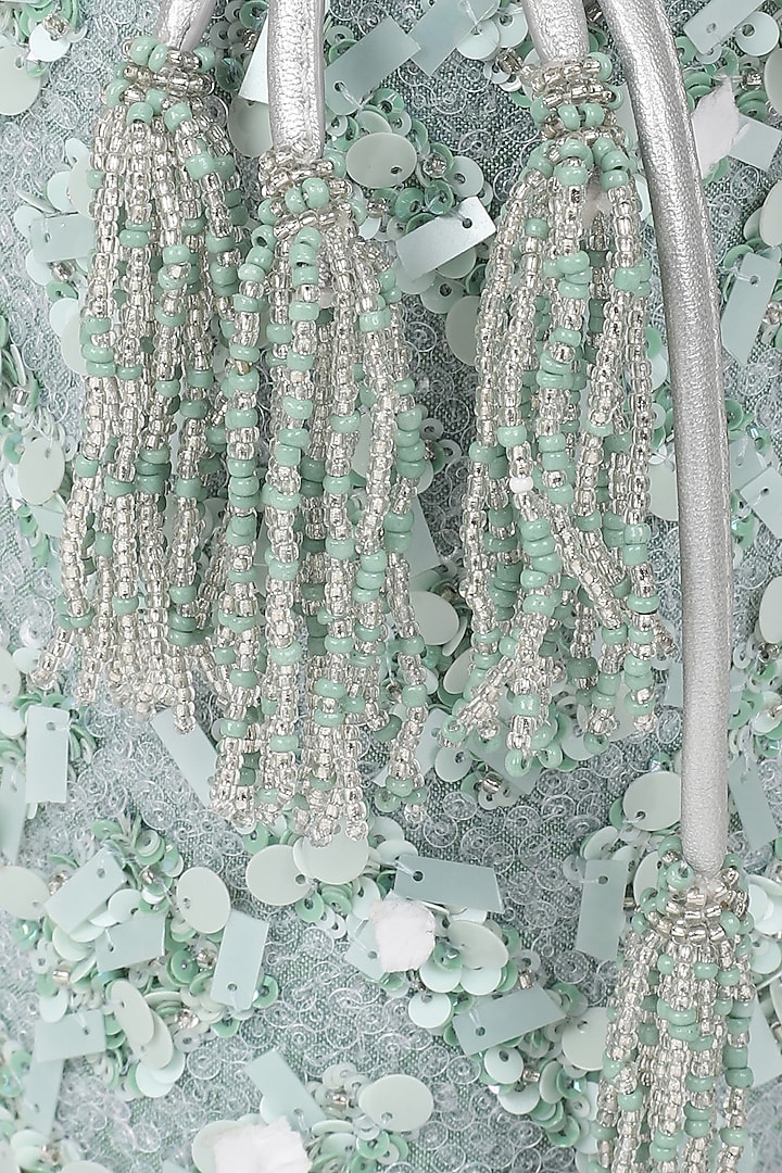 Mint Embellished Potli by The Leather Garden at Pernia's Pop Up Shop