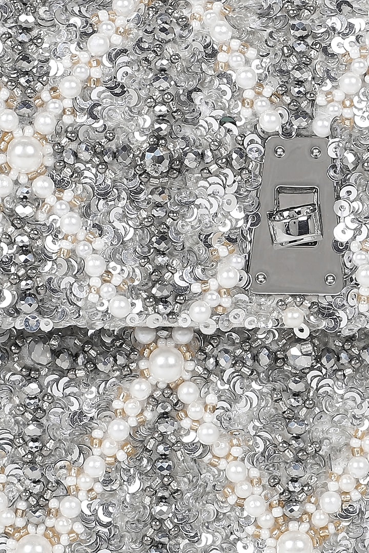 Silver Embellished Mini Bag by The Leather Garden at Pernia's Pop Up Shop