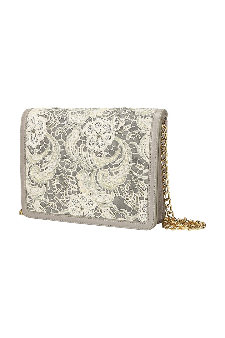 Mint Embroidered Sling Bag by The Leather Garden at Pernia's Pop Up Shop