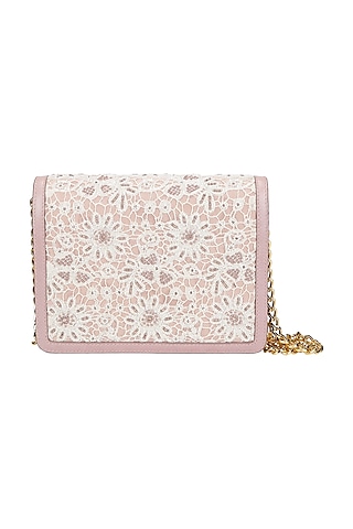 Lilac Embroidered Sling Bag by The Leather Garden