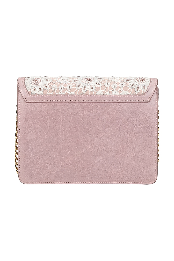 Lilac Embroidered Sling Bag by The Leather Garden at Pernia's Pop Up Shop