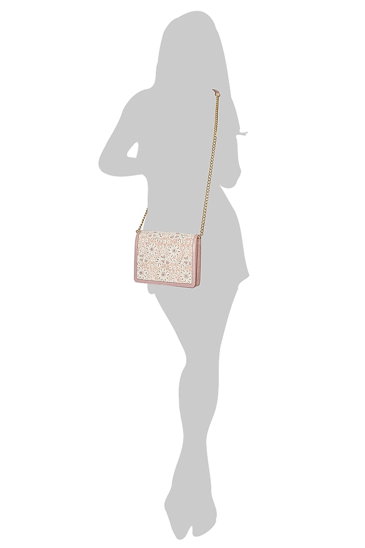 Lilac Embroidered Sling Bag by The Leather Garden at Pernia's Pop Up Shop