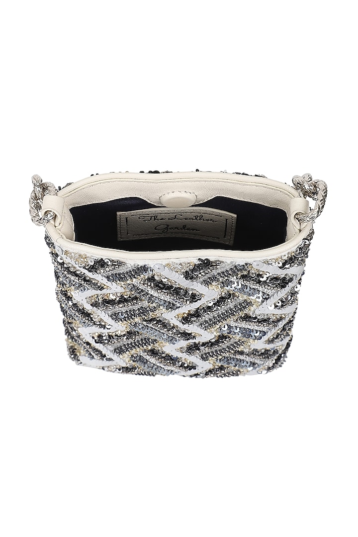 Silver Embellished Bag by The Leather Garden at Pernia's Pop Up Shop