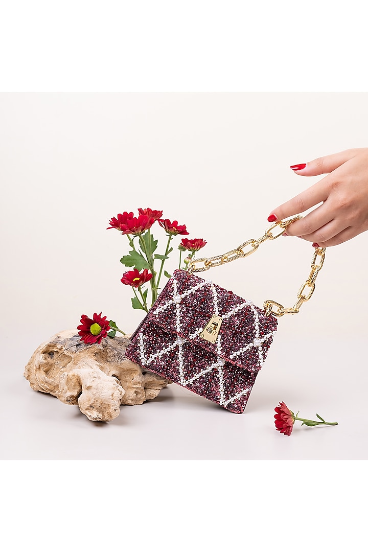 Sangria Embellished Mini Bag by The Leather Garden