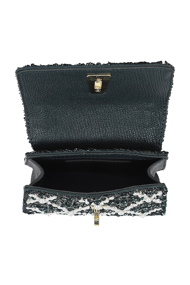 Emerald Embellished Mini Bag by The Leather Garden at Pernia's Pop Up Shop