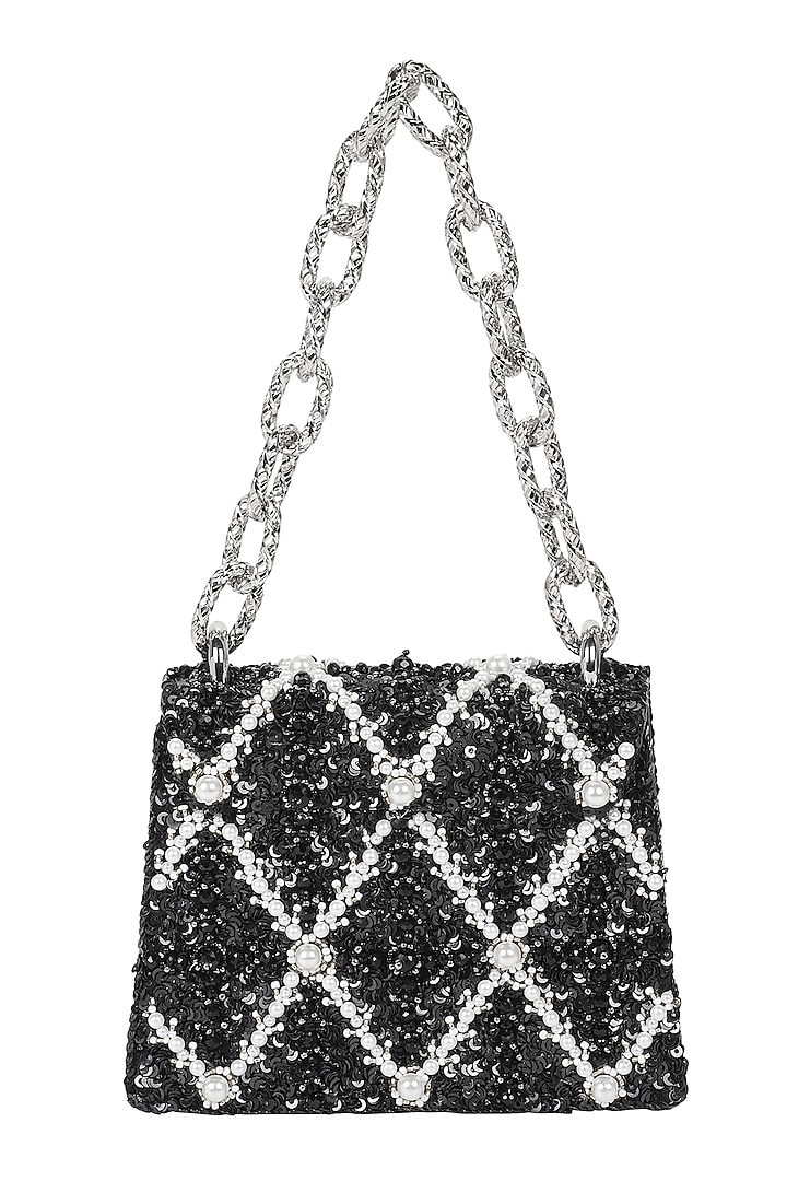 Black Embellished Mini Bag by The Leather Garden at Pernia's Pop Up Shop