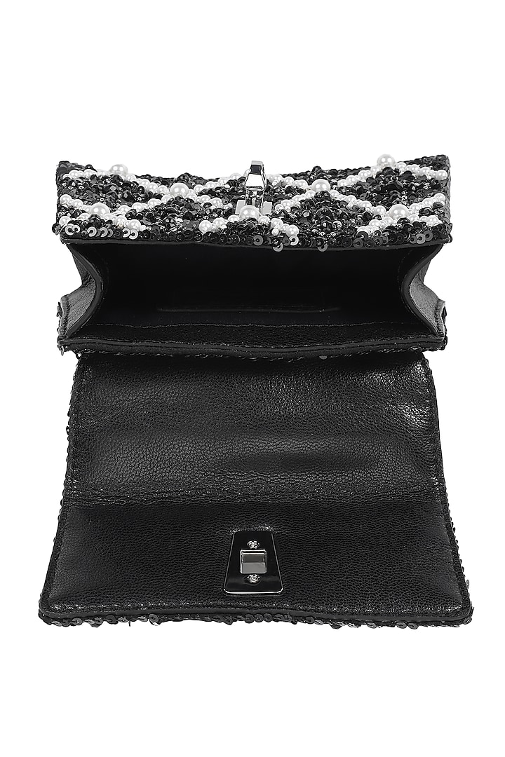 Black Embellished Mini Bag by The Leather Garden at Pernia's Pop Up Shop